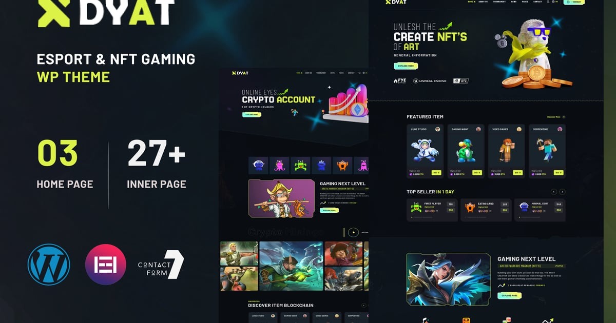 DYAT v1.0 eSports and Gaming NFT WordPress Theme