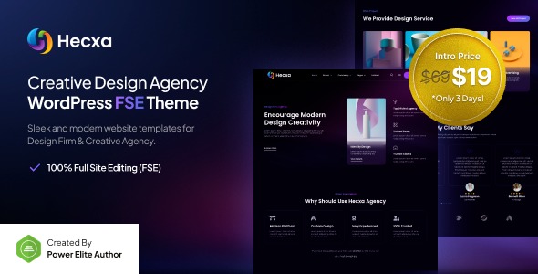 Hecxa v1.0.0 Creative Design Agency FSE WordPress Theme