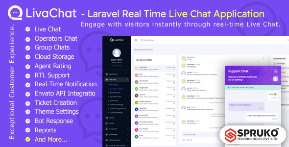 LivaChat v2.0 – Laravel Real Time Live Chat Application [Activated]