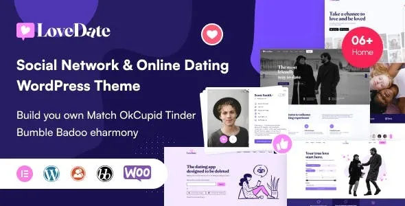 LoveDate v3.1.4 Social Dating Network WordPress Theme