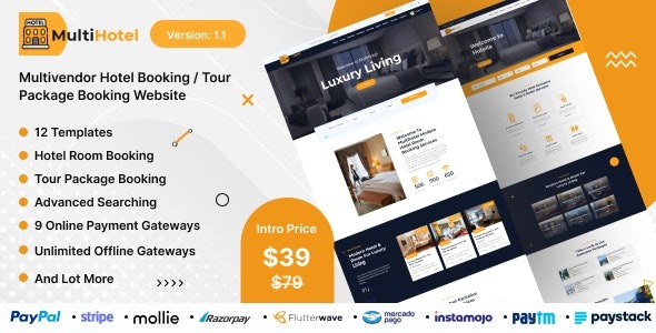 MultiHotel v2.0 Multivendor Hotel Booking / Tour Package Booking Website