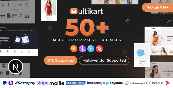 Multikart v1.0 Single or Multivendor eCommerce with React Next JS & Laravel REST API