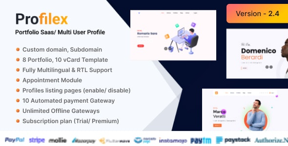 Profilex v3.0 Portfolio Builder SAAS / Multi-User Profile (Multitenancy) [Activated]