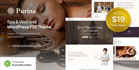 Purina v1.0.0 Spa & Wellness FSE WordPress Theme