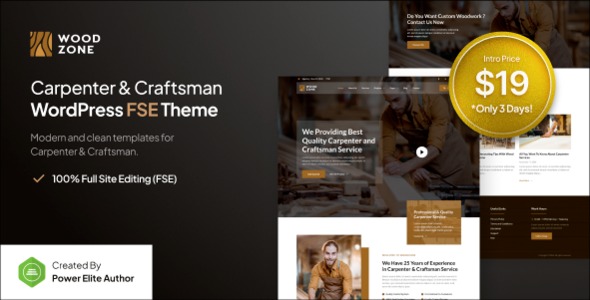 Woodzone v1.0.0 Carpenter & Craftsman FSE WordPress Theme