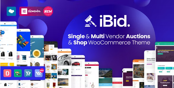 iBid v4.3 (Activated) Multi Vendor Auctions WooCommerce Theme