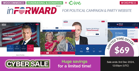 inForward v3.9 Political Campaign and Party WordPress Theme