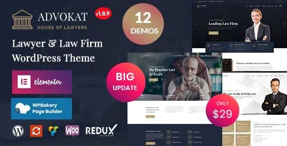 Advokat v1.9.7 Lawyer & Law Firm WordPress Theme [Activated]