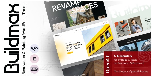 BuildMax v1.0 Renovation & Painting WordPress Theme [Activated]