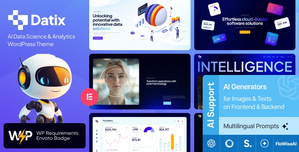 Datix v1.0 AI Data Science & Analytics WordPress Theme