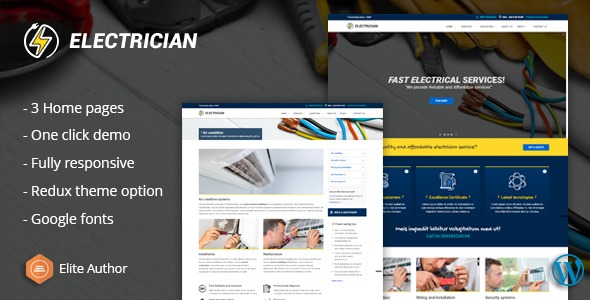 Electrician v5.5 Electricity Services WordPress Theme