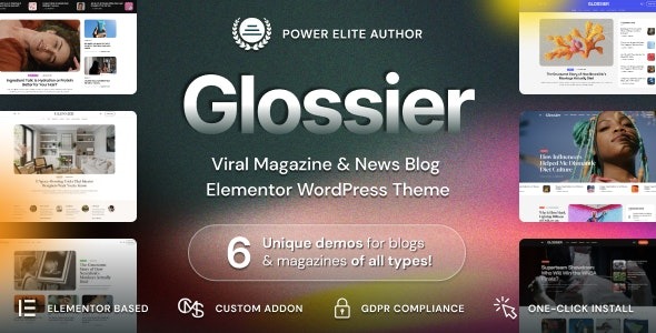 Glossier v1.0.9 Newspaper & Viral Magazine WordPress Theme