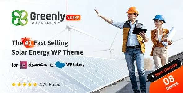 Greenly v7.5 Ecology & Solar Energy WordPress Theme