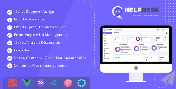 HelpDesk (v4.0.0) Online Ticketing System with Website – ticket support and management [Activated]