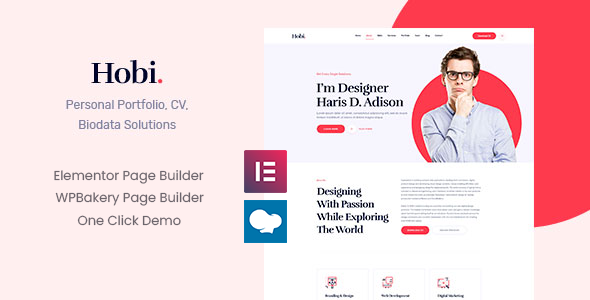 Hobi v1.1.6 Personal Portfolio WordPress Theme