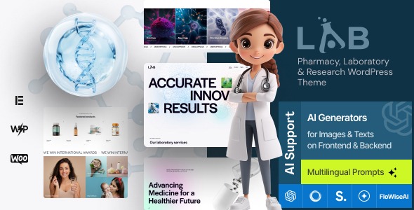 Lab v1.0 Pharmacy, Laboratory & Research WordPress Theme [Activated]