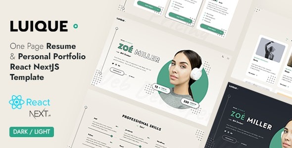 Luique (v1.1) Personal Portfolio React Template