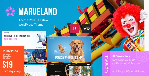 Marveland v1.0 Theme Park & Festival WordPress Theme [Activated]