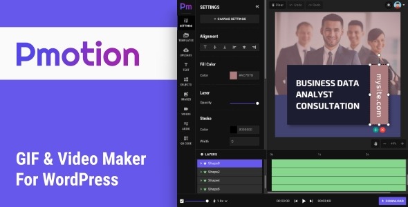 Pmotion v1.2 Animated GIF and Video Maker For WordPress