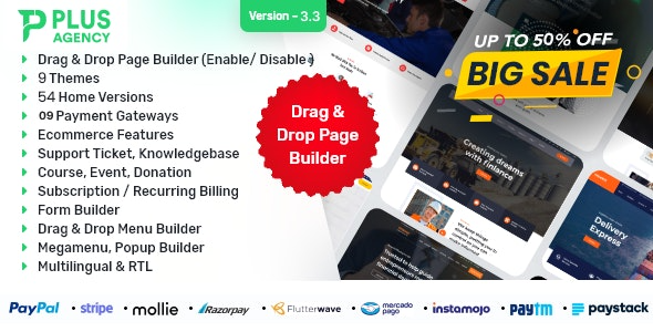 PlusAgency (v3.4) Multipurpose Website CMS / Business CMS [Activated]