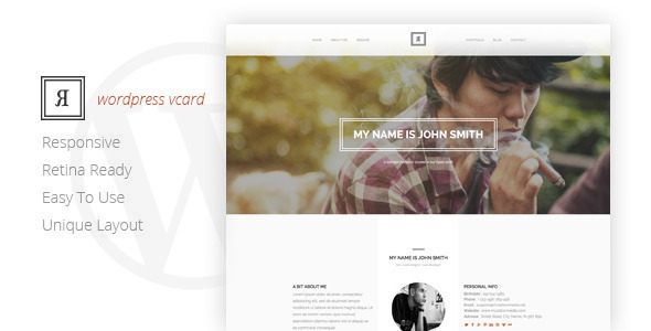 RIVAL One Page Vcard WordPress Theme v1.0