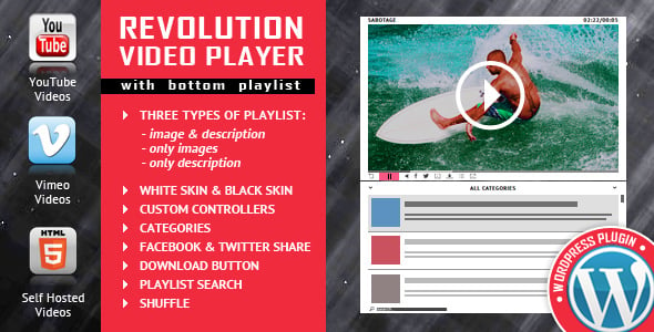 Revolution Video Player With Bottom Playlist v2.9.1