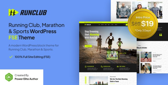 Runclub v1.0.0 Running Club, Marathon & Sports FSE WordPress Theme