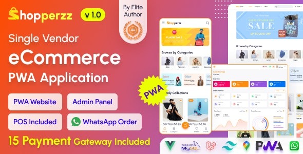 Shopperzz v1.4 PWA eCommerce CMS with POS & WhatsApp Ordering | Inventory Management (Activated)