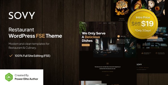 Sovy v1.0.0 Restaurant FSE WordPress Theme