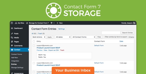 Storage for Contact Form CF7 v1.1