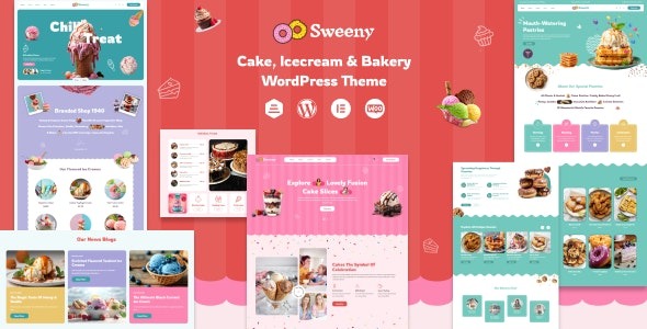 Sweeny (v1.0.2) Cake, Ice Cream & Bakery Store WordPress Theme