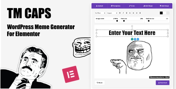 TM CAPS (v1.3) WordPress Meme Generator For Elementor