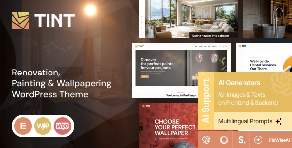 Tint v1.0 Renovation, Painting & Wallpapering WordPress Theme [Activated]