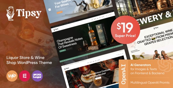 Tipsy v1.0 Liquor Store & Wine Shop WordPress Theme [Activated]