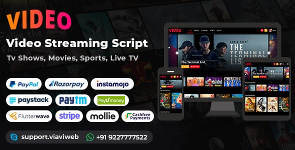 Video Streaming Portal v2.4 (TV Shows, Movies, Sports, Videos Streaming, Live TV) [Activated]