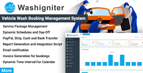 Washigniter v2.0 Vehicle Wash Booking Management System