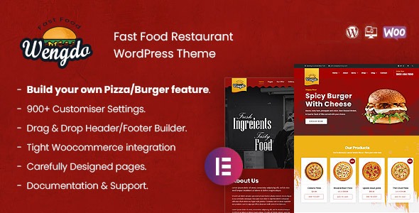 Wengdo v2.0 Fastfood WordPress Theme
