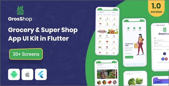 GrosShop v2.0 – Grocery and SuperShop App UI Kit