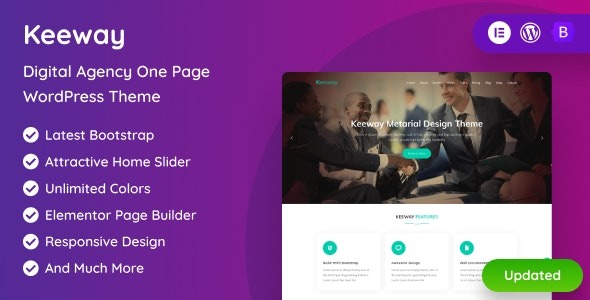 Keeway v2.4 Digital Agency One page WordPress Theme