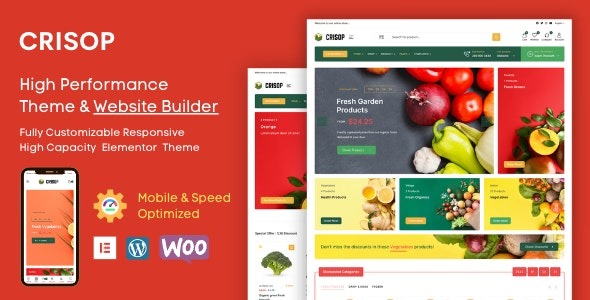Crisop (v1.1.7) Elementor Grocery Store & Food WooCommerce Theme