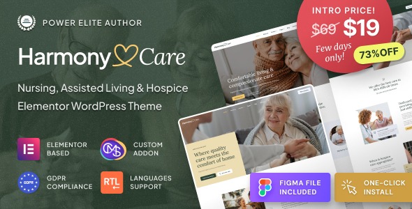 Harmony Care v1.0.1 Private Nursing Home & Senior Care WordPress Theme