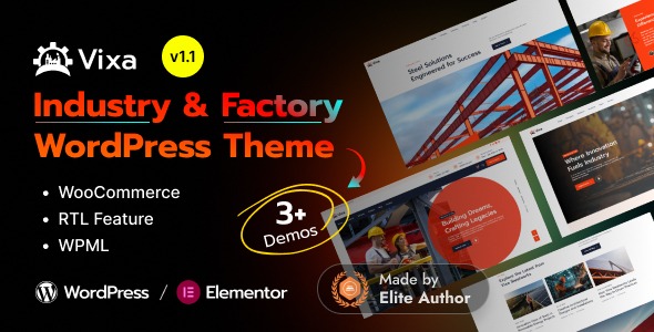 Vixa v1.1.0 – Industry & Factory WordPress Theme