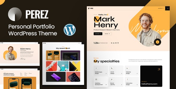 Perez v1.0 Personal Portfolio WordPress Theme