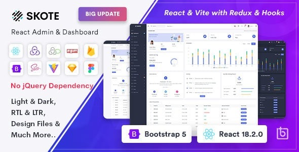 Skote v4.2.3 – HTML & Laravel Admin Dashboard Template + Sketch