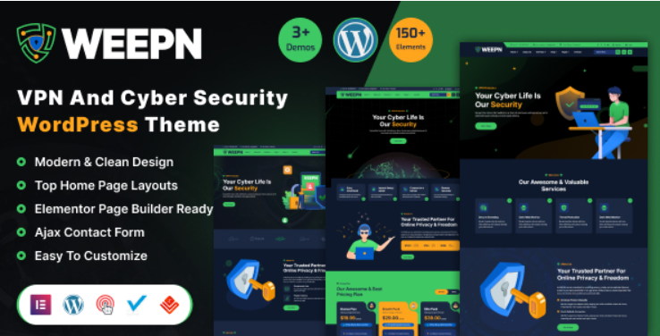 Weepn v1.0 VPN & Cloud Services WordPress Theme